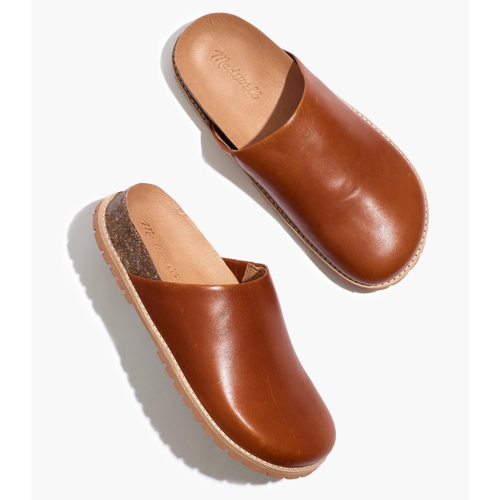 Barely Worn MADEWELL Size 7 The Layne Clog Mule in Leather English Saddle